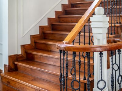 Iron Rail Mountings on Staircase